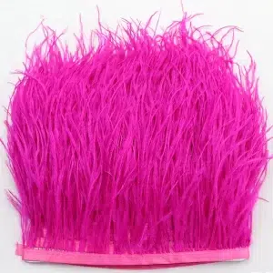 Bandă pene struț Fuxia