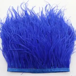 Bandă pene struț Albastră