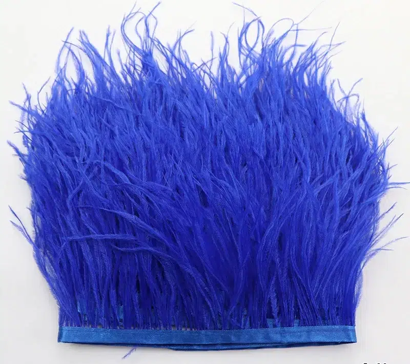 Bandă pene struț Albastră