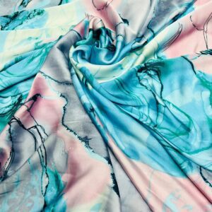 Mătase imprimată Roz, Gri, Bleo