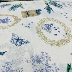 Material pentru fața de masă crem cu cercuri