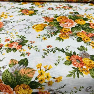 Material pentru fața de masă flori galbene