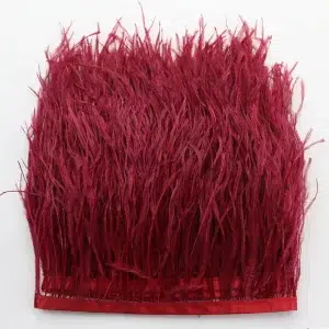 Bandă pene struț Roșu închis