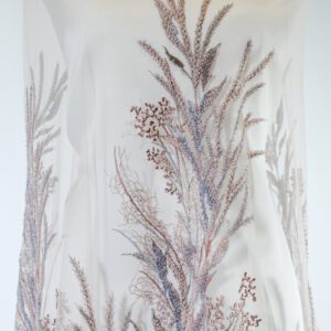 Broderie Roz Pal cu Perle, mărgele, Paiete