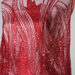 Broderie Vișinie cu mărgele și Paiete Frunze Mari