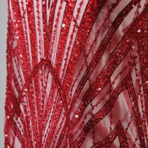 Broderie Vișinie cu mărgele, Perle și Paiete cu forme Geometrice