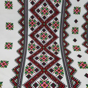 Material pentru fața de masă model Tradițional cu flori roz