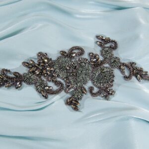 Aplicație cu Cristale și Mărgeluțe Gri