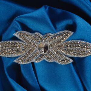 Aplicație termoadezivă cu pietre și ștrasuri argintii