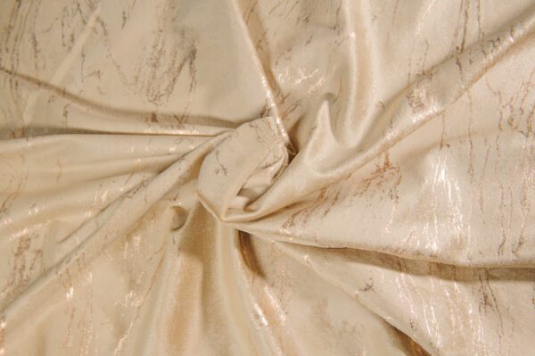 Draperie din catifea Crem cu inserții aurii