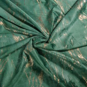 Draperie din catifea Verde Brad cu inserții aurii