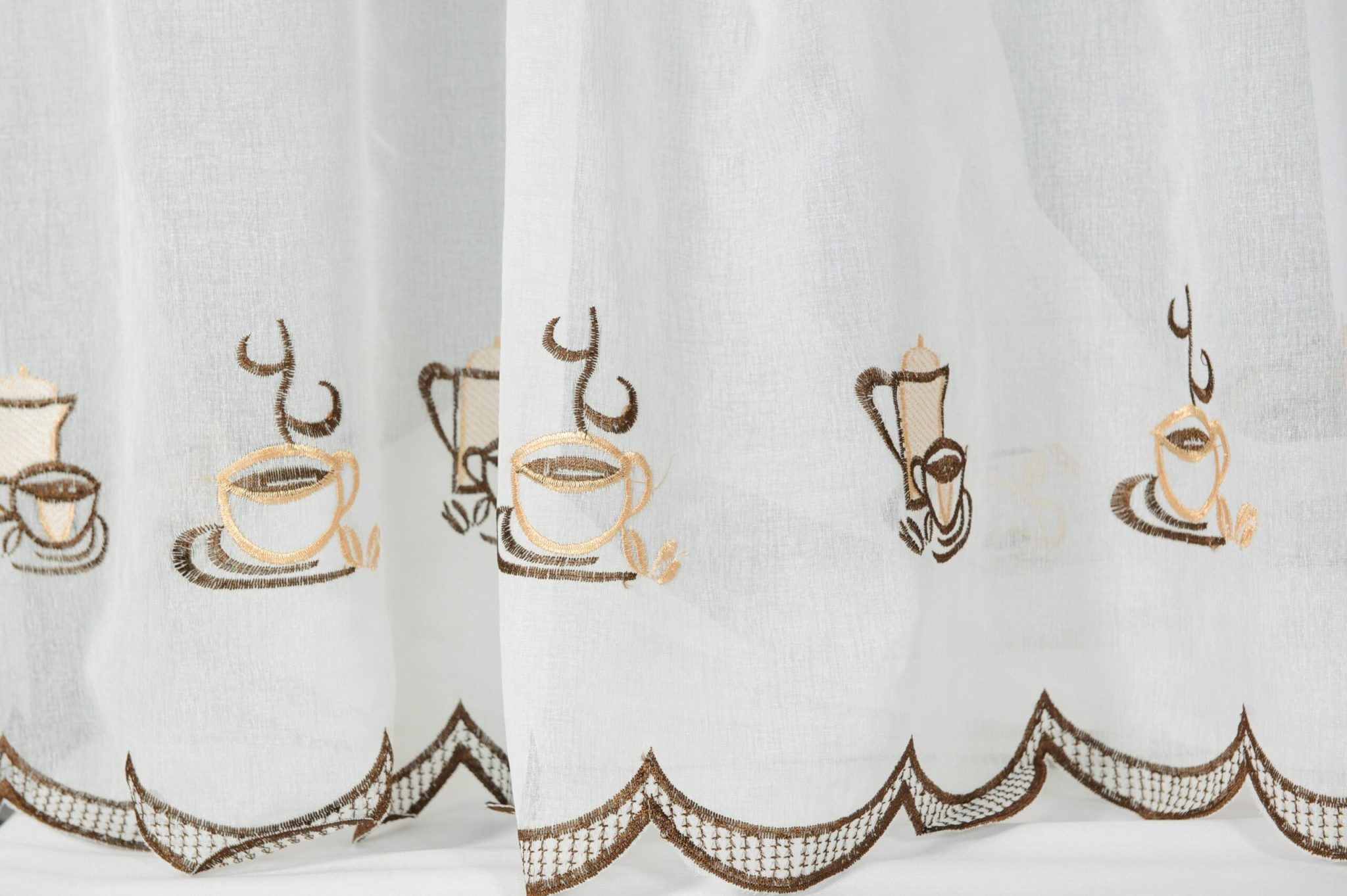 Perdea Albă cu cești de cafea - imagine 5