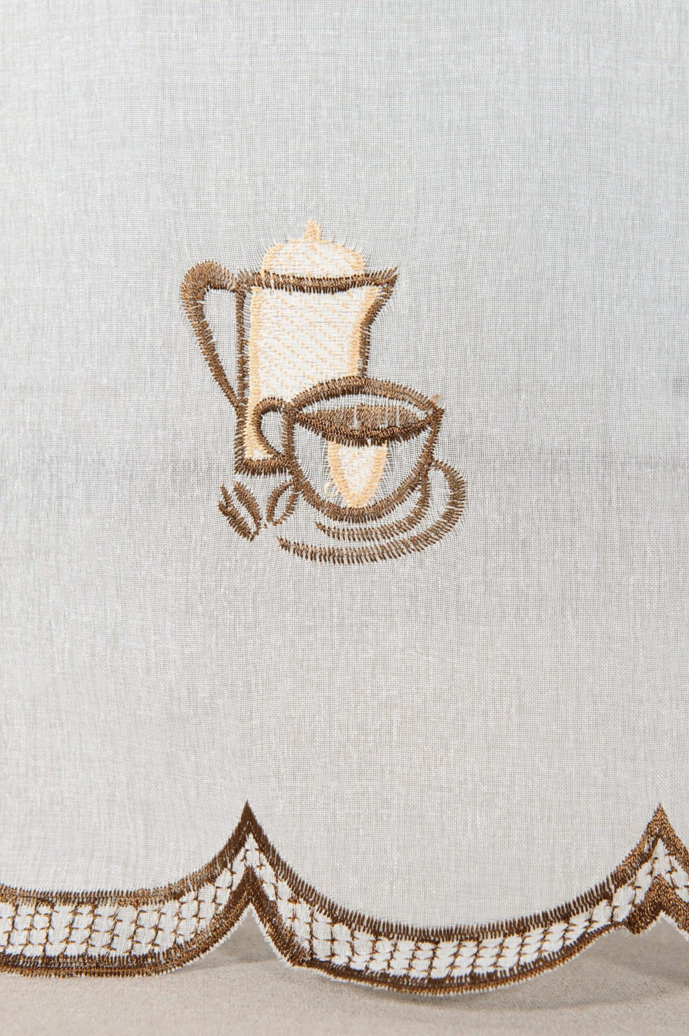 Perdea Albă cu cești de cafea - imagine 2