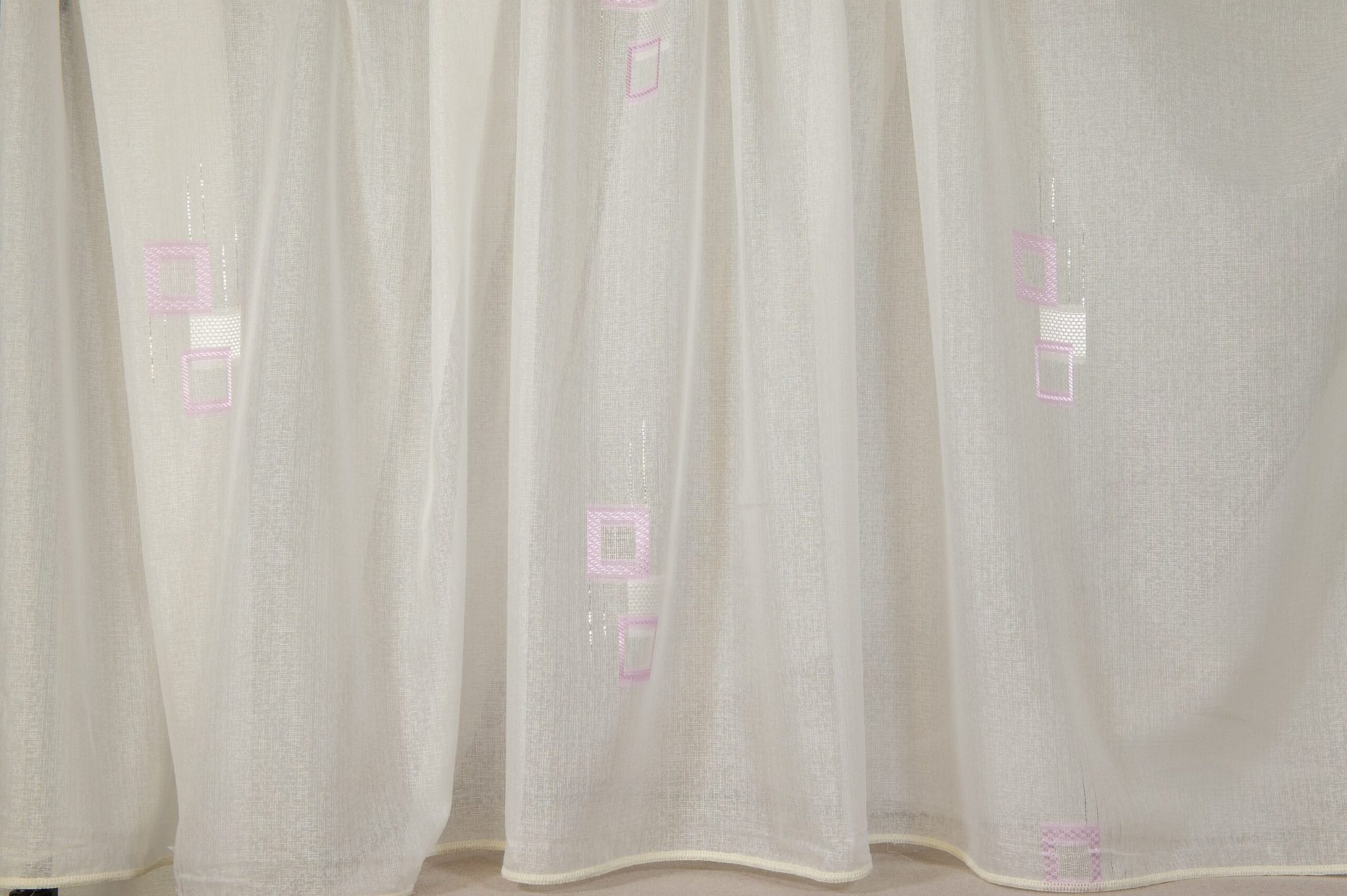 Perdea Ivory, cu pătrățele mov - imagine 2