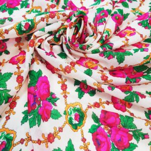 Țesătură pentru port popular crem cu coronită