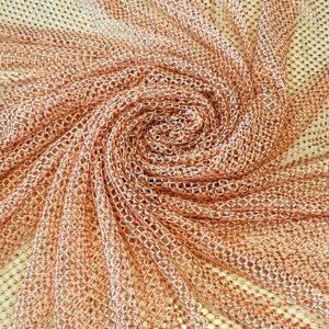 Plasă elastică, culoarea somon cu ștrasuri