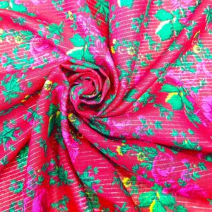 Țesătură pentru port popular roșie cu fir lame