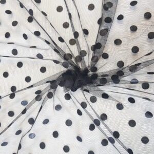 Tulle negru cu buline mari 1.5 m lățime