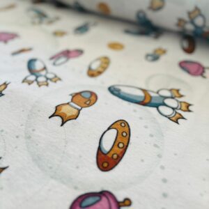 Material bumbac finet cu planete