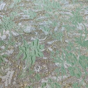 Brocard Auriu cu flori verzi