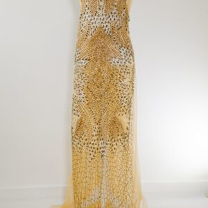 Rochie aurie cu cristale, realizata manual - panouri