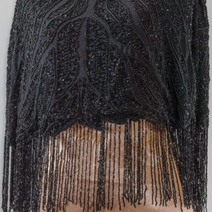 Bolero negru cu franjuri