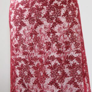 Dantelă Brodată, Vișiniu cu flori mari