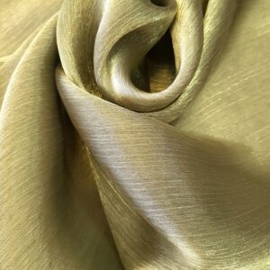 Voal organza creponat - Kaki cu auriu