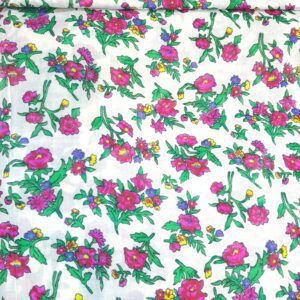 Țesătură pentru port popular Albă cu flori mici
