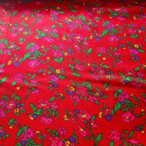 Țesătură pentru port popular Roșie cu flori mici