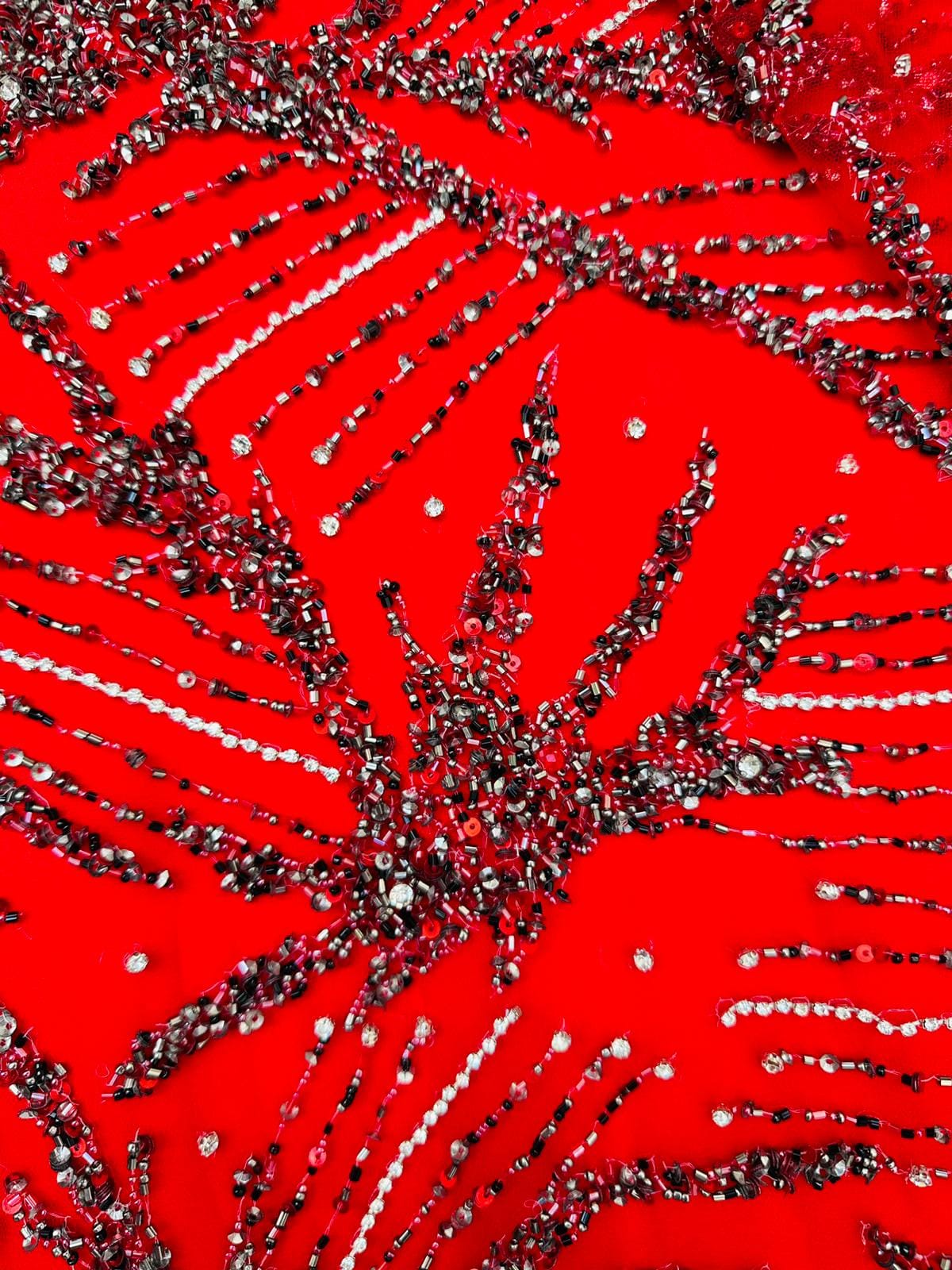 Broderie pe tull Roșie - imagine 2