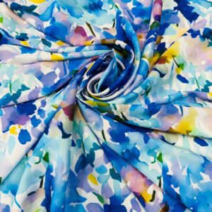 Mătase imprimată Bleu