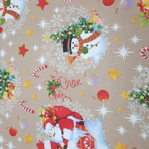 Țesătură din bumbac cu motive de Craciun c141