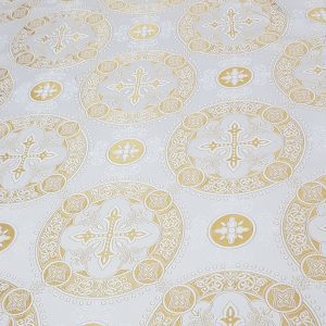 MATERIAL VEȘMINTE PREOȚEȘTI ALB CU AURIU BP002