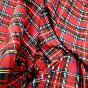 Stofă în carouri roșii,din lână